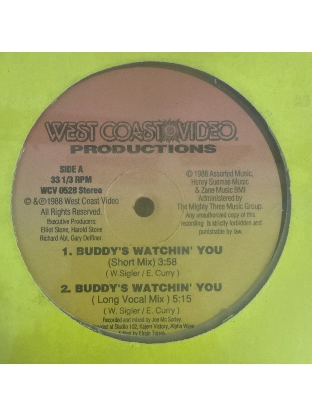 RARE - West Coast Video Prod. Lp “BUDDY’S WATCHIN’ YOU” Phila. Eagles 1988-LOOK